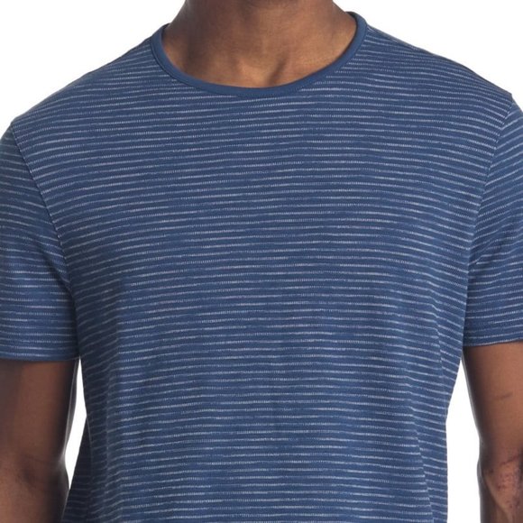 John Varvatos Summer Stripe Crew T-Shirt Blue - Picture 3 of 7